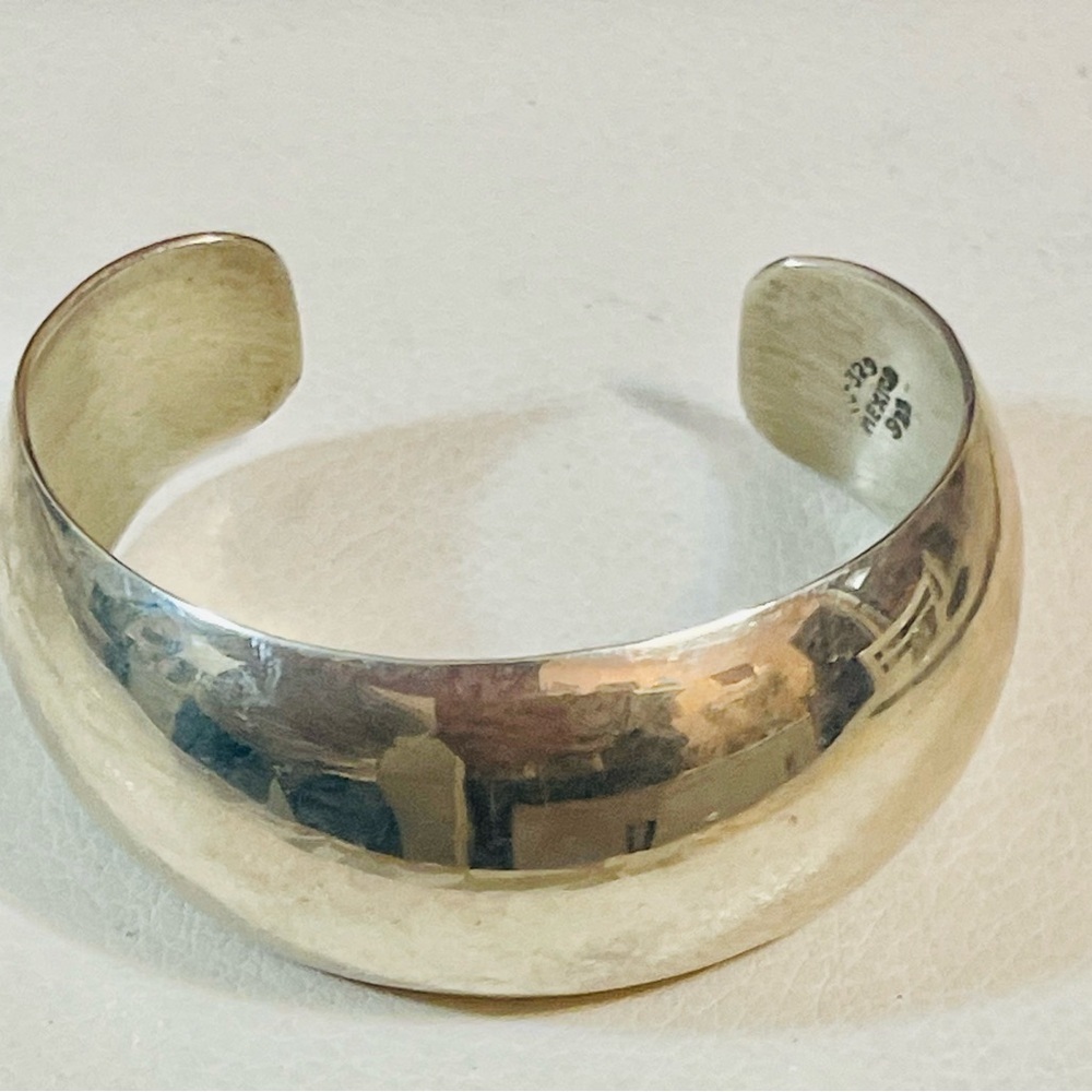 VTG  Southwest Mexico Sterling Silver Classic Cuff Bangle Bracelet 40 G 6.25”